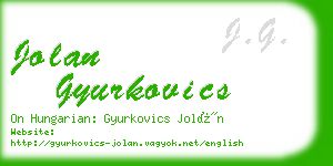 jolan gyurkovics business card